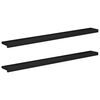 vidaXL Window Sills 2 pcs Black 140 x 20 x 2 cm Solid Beech Wood