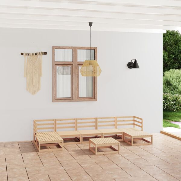 vidaXL 8 Piece Garden Lounge Set Solid Wood Pine