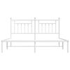 vidaXL Metal Bed Frame without Mattress with Headboard White 160x200cm