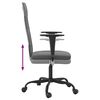 vidaXL Office Chair Height Adjustable Grey Mesh Fabric and Faux Leather