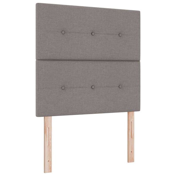 vidaXL LED Headboard with LED Strip Lights Manual Taupe 90 cm Fabric