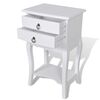 vidaXL Nightstand with 2 Drawers White