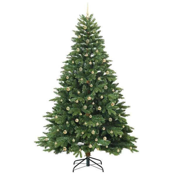 vidaXL Artificial Christmas Tree with 300 LEDs Green 240 cm PE and PVC