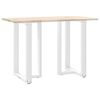 vidaXL Bar Table Legs T-Shaped&nbsp;2 pcs White 60x35x(90-91) cm Steel