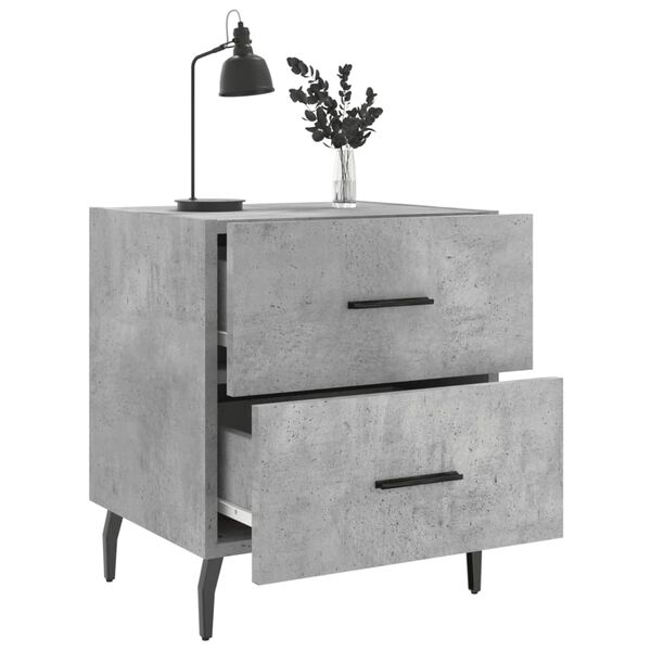vidaXL Bedside Cabinet Concrete Grey 40x35x47.5 cm Engineered Wood