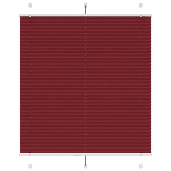 vidaXL Pleated Blind Bordeaux Red 120x150 cm Fabric Width 119.4 cm Polyester