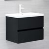 vidaXL Bathroom Furniture Set Black Engineered Wood