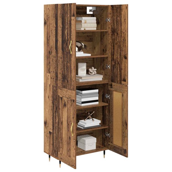 vidaXL Highboard Old Wood 69.5 x 34 x 180 cm Engineered Wood