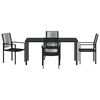 vidaXL Garden Dining Set 5 pcs Black Powder-Coated Steel
