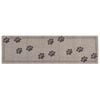vidaXL Kitchen Rug Grey Paws 150 x 45 cm 100% Polyamide Washable