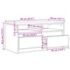 vidaXL Coffee Table Artisian Oak 90 x 50 x 45 cm Engineered Wood