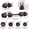 vidaXL 4-in-1 Dumbbell Set Black and Red 121 x 19.5 x 19.5 cm
