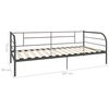 vidaXL DayBed Frame without Mattress Grey Metal 90x200 cm