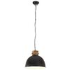 vidaXL Industrial Hanging Lamp 25 W Black Round Mango Wood 50 cm E27