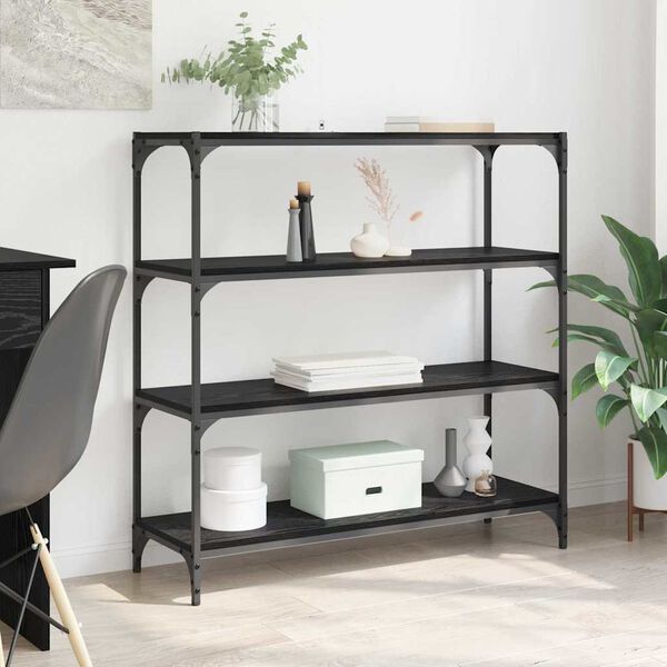 vidaXL Book Cabinet Black Oak 100 x 33 x 100 cm