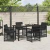 vidaXL Garden Dining Set 5 pcs Black Poly Rattan