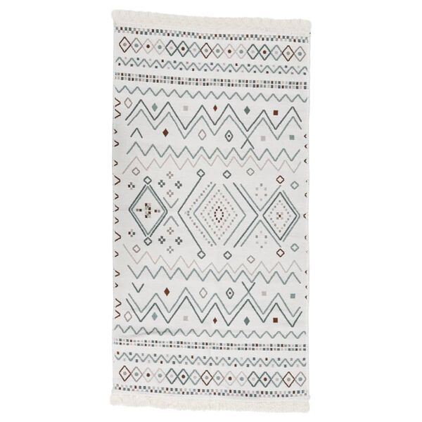vidaXL Rug Beige and Blue 100x200 cm Cotton