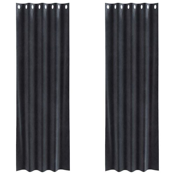 vidaXL Blackout Curtains 2 pcs Dark Grey 140 x 225 cm Velvet