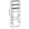 vidaXL 3-Tier Storage Rack over Toilet Black 53x28x169 cm