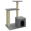 vidaXL Cat Tree with Sisal Scratching Posts Light Grey 71 cm