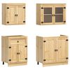 vidaXL Cabinet with Shelf with Storage 4 pcs Honey Solid Pine Wood