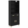 vidaXL Highboard Black Oak 69.5 x 32.5 x 180 cm Engineered Wood