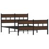 vidaXL Metal Bed Frame without Mattress Brown Oak 160x200 cm