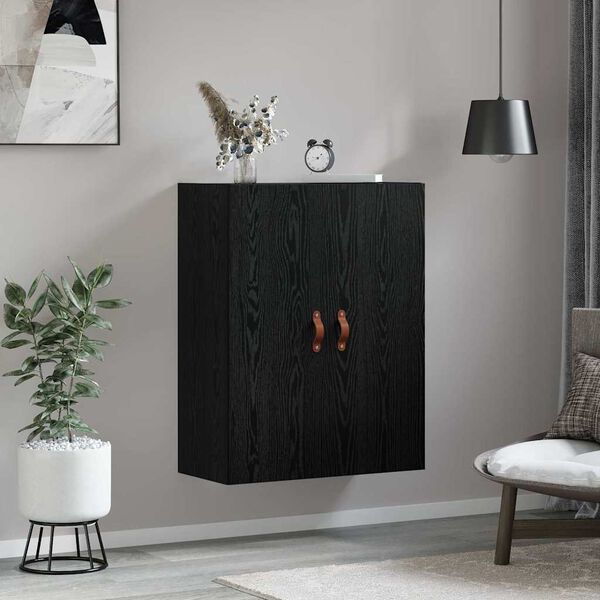 vidaXL Wall Cabinet Black Oak 69.5 x 34 x 90 cm Engineered Wood