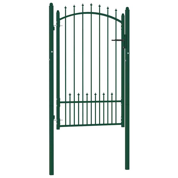 vidaXL Fence Gate Emmen with Spikes Steel 104x117 cm Green