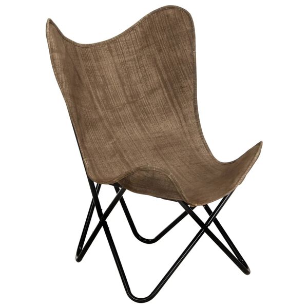 vidaXL Butterfly Chair Taupe Canvas