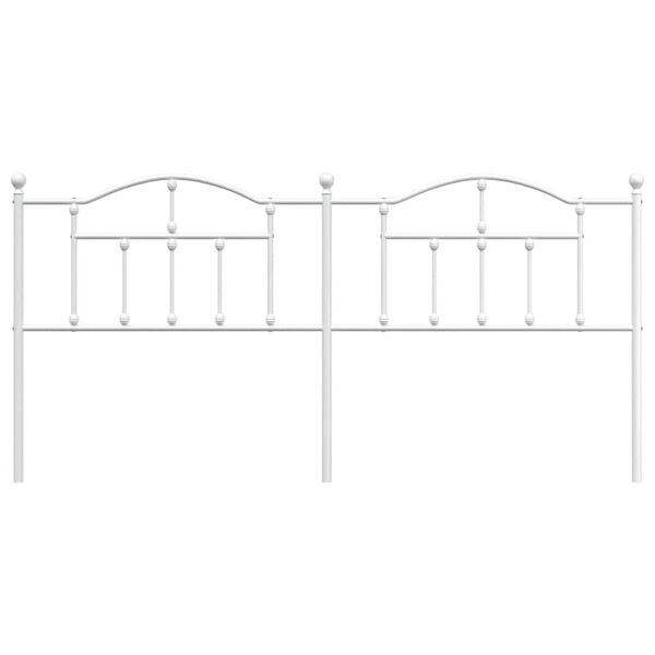 vidaXL Metal Headboard White 200 cm