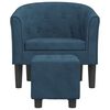 vidaXL Tub Chair with Footstool Dark Blue Velvet