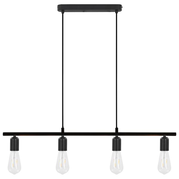 vidaXL Ceiling Lamp with Filament Bulbs 2 W Black 80 cm E27