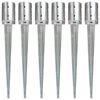 vidaXL Ground Spikes 6 pcs Silver 10x76 cm Galvanised Steel