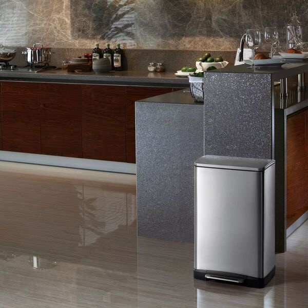 EKO Pedal Bin E-Cube 40 L Matte Silver