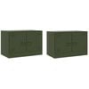 vidaXL TV Cabinets 2 pcs Olive Green 67x39x44 cm Steel