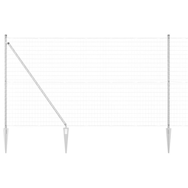 vidaXL Fence with Post Silver 1.5 x 10 m Steel