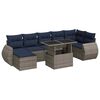 vidaXL 8 Piece Garden Sofa Set with Cushions Grey Poly Rattan Acacia