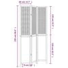 vidaXL Room Divider 3 Panels Dark Brown Solid Wood Paulownia