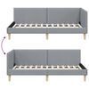 vidaXL Corner Bed Frame Light Grey 90 cm x 190 cm Velvet