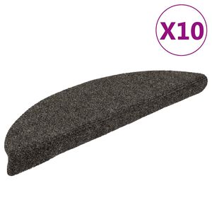vidaXL Stair Mats Self-adhesive 10 pcs 56x17x3 cm Anthracite Half Round