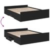vidaXL Bed Frame with Drawers without Mattress Black 140x200 cm