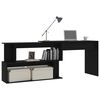 vidaXL Corner Desk Black 200x50x76 cm Engineered Wood