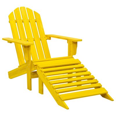 vidaXL Garden Adirondack Chair with Ottoman Solid Fir Wood Yellow