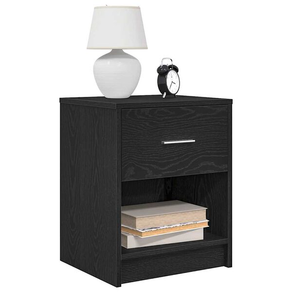 vidaXL Bedside Cabinet with Drawer Black 40x34x50 cm
