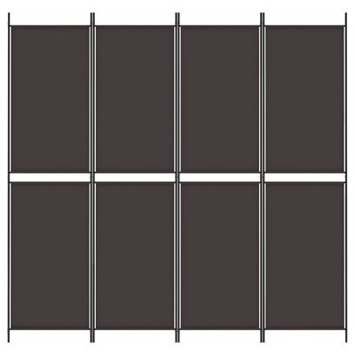 vidaXL 4-Panel Room Divider Brown 200x200 cm Fabric