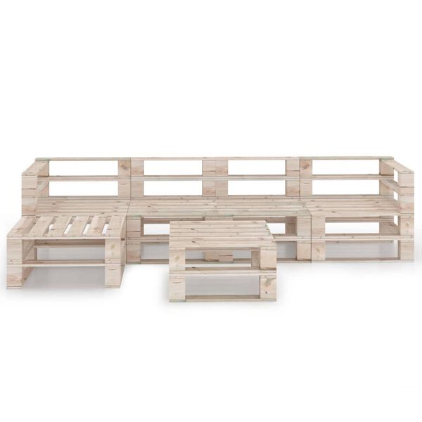 vidaXL 6 Piece Garden Pallet Lounge Set Pinewood