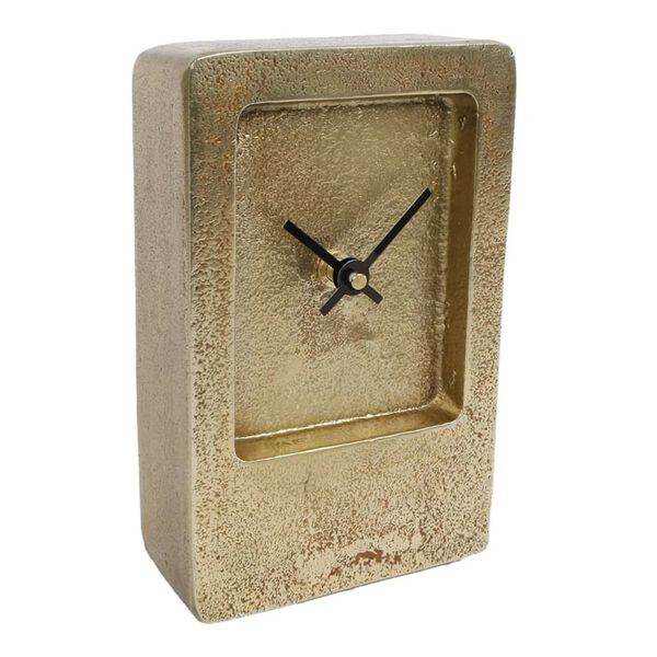 Gifts Amsterdam Desk Clock Liverpool Aluminium Gold 11x4.5x17.5 cm