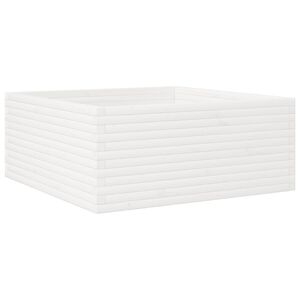 vidaXL Garden Planter White 110x110x46 cm Solid Wood Pine