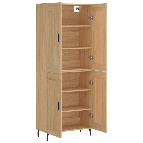 vidaXL Highboard Sonoma Oak 69.5x34x180 cm Engineered Wood